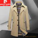 皮尔卡丹（pierre cardin）休闲大码男装外套老年爸爸装风衣男中长款秋季新款西装领男士商务 卡其色 L (175) -
