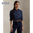 Polo Ralph Lauren 拉夫劳伦 女装 经典款经典版型亚麻衬衫RL26530 410-深蓝色 S