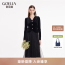 歌莉娅（GOELIA）穿搭套装正式场合丝绒两件套裙女1C1RAC26A 00B黑色 XL