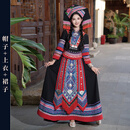 oein广西壮族三月三民族服装广西壮族服装女新款三月三传统服饰男 女款帽子+上衣+裙子 女款帽子+上 均码 女装S