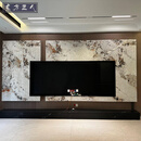 培洋2024年新款岩板电视背景墙悬空哑光客厅佛山现代影视墙木格 套餐7设计师潘朵拉新款 5-10㎡