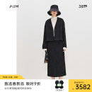 噢姆（AUM） 【轻松套装】AUM噢姆2025年春季新款暗纹提花黑色短款外套半身裙 黑色短款夹克 S