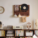 家逸（JIAYI）电表箱装饰画实木挂衣架电闸箱挂画遮挡电闸盒壁挂进门入户画 横款-胡桃色