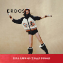 ERDOS 24冬季新品复古费尔岛毛衣翻领提花宽松女士针织短外套 藏蓝 165/84A/M