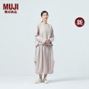 无印良品（MUJI）IDEE 女式 汉麻混 平纹立领衬衫 25年春季新品 女士衬衣内搭长袖 浅米色 M （155/80A）