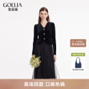 歌莉娅（GOELIA）穿搭套装正式场合丝绒两件套裙女1C1RAC26A 00B黑色 XL