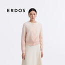 ERDOS 春夏圆领长袖开衫吊染渐变贝壳扣女羊绒衫 裸粉 L 170/88A