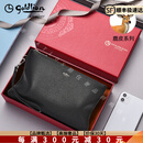 Goldlion【高端奢品】手拿包男休闲真皮大容量商务简约男士手拿包鹿皮手包 黑色气质款