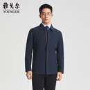 雅戈尔（YOUNGOR）风衣男翻领单风衣隐格高品质复合面料压胶工艺挺括2025商场同款 藏青YYDF410185FFA L 175/96A （推荐130-150斤）