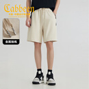 卡宾（CABBEEN）【撞色拼接】纯棉结构织带休闲短裤2025夏季新款百搭直筒短裤 杏色15 M /170/48