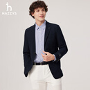 哈吉斯（HAZZYS）男装 春季款单西商务外套针织西装修身西服男ASUZJ0CAJ01 藏青色NV L （175/96A 48）
