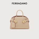 【95成新】菲拉格慕（Ferragamo）女士米色手提包 0779055 礼物 送女友