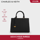 CHARLES&KEITH吊牌大容量托特包手提单肩送妈妈包包女包新年礼物CK2-50160152 Black黑色 L