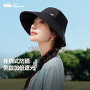 蕉下（beneunder）侧脸防晒帽子女黑胶渔夫帽通勤遮阳帽防紫外线BM714黑