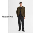 Massimo Dutti新增特惠2025男装巴恩风高级感贴袋装饰绒面革真皮夹克03367599 卡其色 M 尺码偏小