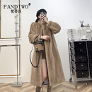 梵蒂沃（FANDIWO）品牌进口天鹅绒貂皮大衣女气质长款整貂皮草外套女 帕斯条（110衣长） XL 140-160斤
