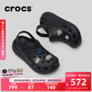 卡骆驰crocs经典泡芙洞洞鞋百舒适男沙滩鞋拖鞋女鞋休闲鞋|207521 黑色-001(含智必星) 37 (230mm) 38