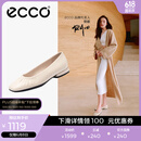 爱步（ECCO）单鞋女 倪妮同款羊皮一脚套方头浅口平底低跟鞋 安妮208553 石灰色20855301378 37