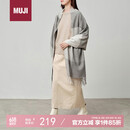无印良品（MUJI）羊毛披巾JC31CA4A 灰色格纹 60*200cm 