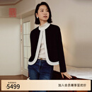 EP雅莹高端系列 小香风撞色包边毛呢外套 春装商场同款1201C 藏青 XL /5