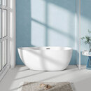 九牧浴缸家用一体无缝小户型酒店民宿独立式鹅蛋形亚克力欧式浴盆 鹅蛋形 浴缸不含龙头 1.4m
