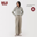 无印良品（MUJI）女式 汉麻 宽版裤 裤子女款 休闲裤阔腿裤长裤 25年春季新品 淡黄色 M （160/66A）