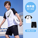 NIKE3BRAND 耐克男女童纯棉短袖T恤+短裤2件套夏季插肩袖儿童短袖套装