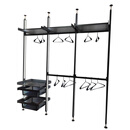 铝合金立柱开放式衣柜金属走入式定制衣柜现代极简整体衣帽间定制 灰色咨询定制 1平方米组装