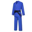 山头林村男女柔道服比赛训练服竹节纹蓝色儿童款柔术道服 蓝色 L