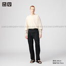 优衣库（UNIQLO）U系列合作款男装女装打褶宽腿裤阔腿裤裤子25新款475596官方正品 09 黑色 M 170/78A