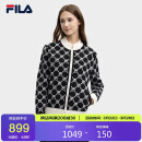 FILA 斐乐官方女士编织外套2025春时尚休闲拼色LOGO毛衣开衫