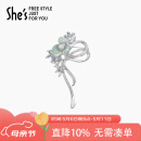 She's饰品 巴比耶蔷薇花朵蝴蝶结胸针 高档女士胸花 母亲节礼物 送妈妈