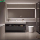 ZOZI意式酒店风岩板浴室柜卫生间延长马桶洗漱台智能洗手盆柜洗脸盆 智能方镜+岩板无缝盆 110cm+70cm延长