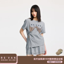 RE'VAN芮范2025夏季新品设计师款趣味灰色T恤短裙套装RL32403201 灰色 M /38