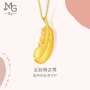 周生生黄金吊坠 爱情密语羽毛挂坠 不含素链86820P计价2.15克