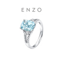周大福 ENZO 海洋之心18K金海蓝宝石钻石戒指女 EZV6724生日礼物 17号
