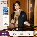 Teenie Weenie【赵露思同款】小熊巴恩风慵懒轻薄中长款棉服外套女 黑色 M (165)