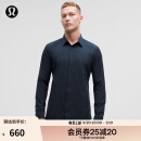 lululemon丨New Venture 男士修身剪裁长袖衬衫 速干芯吸 LM3CYES 海军蓝 L