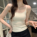 俞兆林白色吊带背心女纯欲甜辣带胸垫内搭打底外穿美背文胸一体式