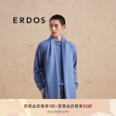 ERDOS 纯羊绒水纹刺绣商务休闲保暖男士围巾 锆石蓝 180cmX40cm