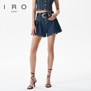 IRO NIGHT 牛仔短裤高腰裙裤做旧法式轻奢甜酷24夏季新款 深牛仔蓝 XS