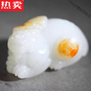 SNQP港澳轻奢高端品质正新疆和田玉羊脂白玉带皮籽料招财貔貅玉吊坠挂