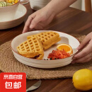 欧式高级陶瓷盘圆形加厚深盘复古简约餐具 纯白福线-8英寸饭盘1个装