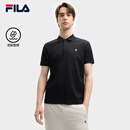 FILA 斐乐t恤短袖男士POLO衫男装2025夏季新款时尚休闲基础上衣短袖衫 正黑色-BK L 175/96A/L