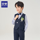 罗蒙儿童礼服男童西装套装男宝生日宴西服毕业演出服 藏青色130