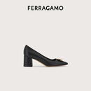 【95成新】菲拉格慕（Ferragamo）女士黑色高跟鞋 0779503_1D _ 65 