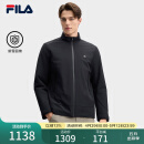 FILA 斐乐官方男士棉服2025春新款时尚休闲简约基础立领保暖外套夹克 正黑色-BK 2XL （185/104A/XXL）