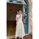 EGGKA极简风鱼骨结构系带腰绳背心连衣裙夏无袖收腰显瘦气质长裙 黄色/Yellow（常规版） 均码