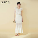SNIDEL2025春夏新品优雅V领雪纺蓬蓬纱荷叶边飞袖衬衫SWFB252008 象牙白 均码 (F)