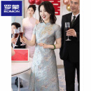 罗蒙（ROMON）小个子妈妈婚宴礼服2025新款中式五一喜婆婆结婚旗袍年轻高贵 浅绿色 XL